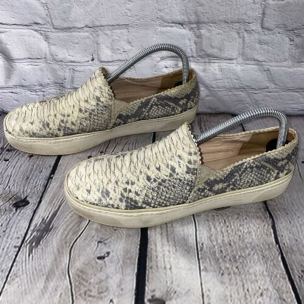 Stuart Weitzman Nuggets Snake Print Slip-Ons Wome… - image 1